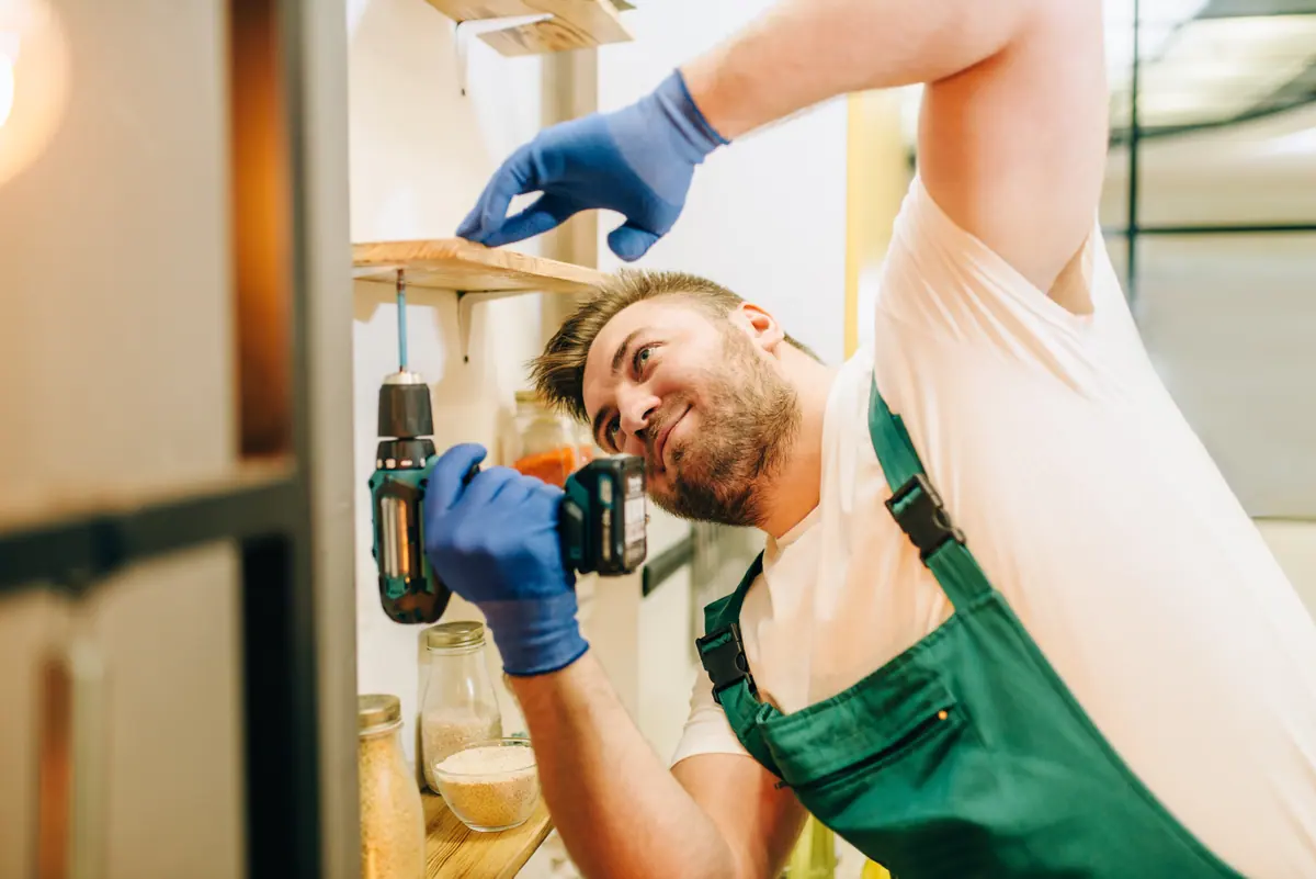 Local repair professional working in a customer's home